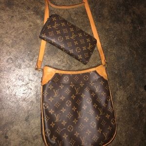 Louis Vuitton shoulder bag with matching wallet